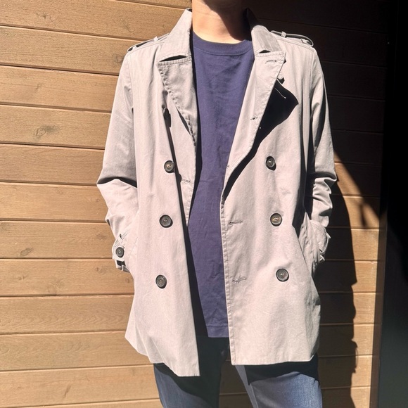 TED BAKER LONDON GREY DOUBLE BREASTED TRENCH COAT - 4 - Picture 5 of 17